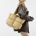 Women's Bags New down bag, cotton clothing, women's bag, simple cotton filled space bag, tote bag, soft checkered portable shoulder bag_ipsvogv.com