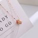 Fashionable Three Ring Roman Numerals Women's Titanium Steel Necklace With Letters, Mud Rose Gold Inlaid Diamonds,_ipsvogv.com