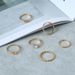 Ins Cool Style Individuality Trend Simple Fried Dough Twists Open Butterfly Flower Joint Ring Set Of 6_ipsvogv.com