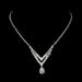 Bridal Jewelry Set - Silver Zircon Necklace & Earrings (Simple Heart Design, Elegant Wedding Accessories)_ipsvogv.com