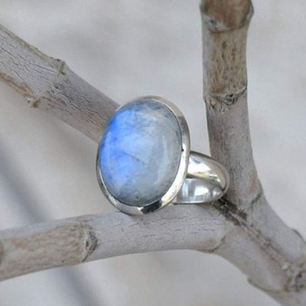 Sanjie's New Punk Style Thai Silver Moonstone Ring Is A Popular Handmade Accessory_ipsvogv.com