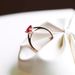 Princess Style Rose Gold Garnet Red Stone Ring Sweet Round Candy Six Claws Fashionable Simple Luxury Female Ring_ipsvogv.com
