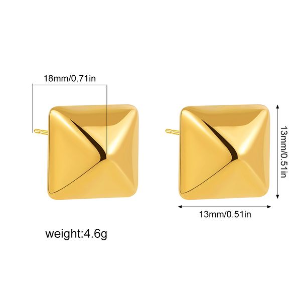 Women’s Jewelry Set Fashion Fashion Simple Gold Plated Stainless Steel Concave And Convex Square Earrings Atmospheric Antique Square Earrings_ipsvogv.com