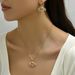 Angel Eye Hip Hop Jewelry Set - Diamond Accent Earrings & Long Clavicle Chain Necklace For Women, Trendy Streetwear Accessories_ipsvogv.com