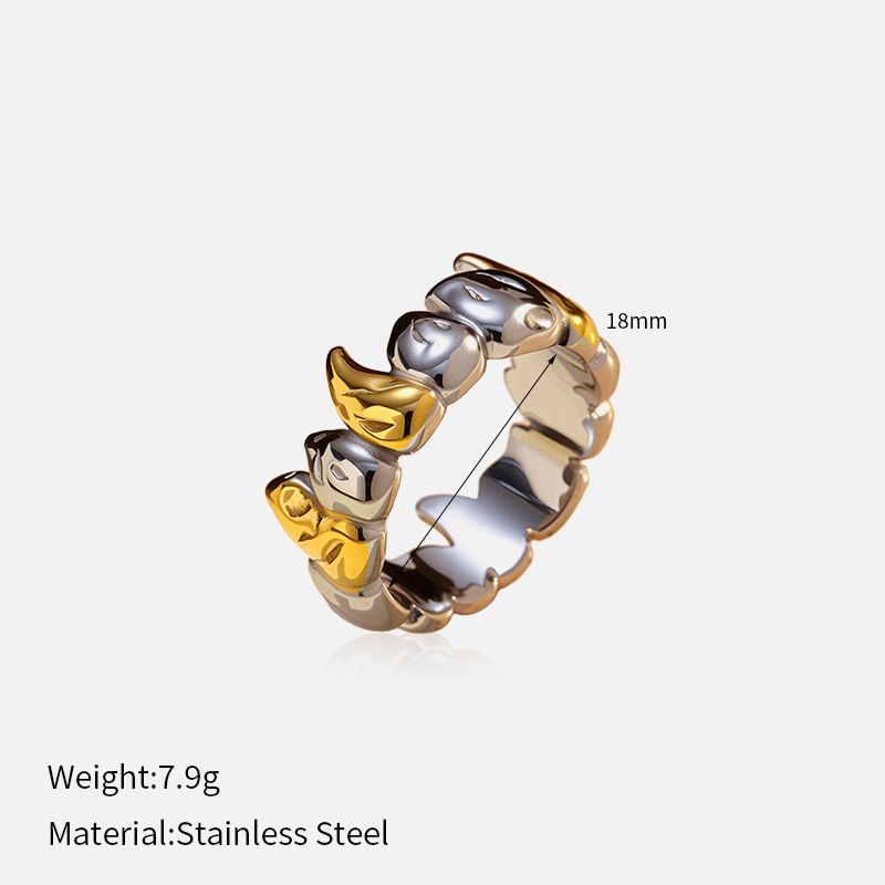 Women’s Jewelry Set Fashion Simple Personality Fashionable Ins Style Gold And Silver Double Color Cross Stainless Steel Ring Ring_ipsvogv.com