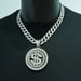 Hip-hop Men's New Trendy Brand Rotatable Coin Pattern Zinc Alloy Necklace Personalized Dollar Style Pendant_ipsvogv.com