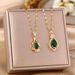 Live Broadcast Inlaid High-end Non Fading Emerald Zircon Steel Necklace For Women's Summer Water Drop_ipsvogv.com