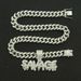 Hip Hop Personalized Men's Fashion Accessories Full Diamond Spliced Letter Pendant Cuban Necklace Sweater Chain_ipsvogv.com