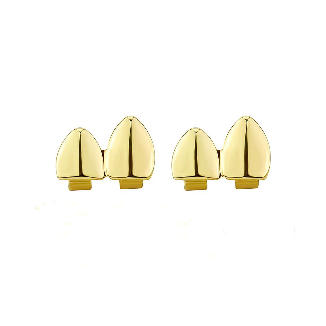 Unisex Jewelry Fashion Cosplay popular tooth ornaments upper and lower teeth set smooth braces trendy men's all match hip hop accessoriesHIPHOP tooth_ipsvogv.com