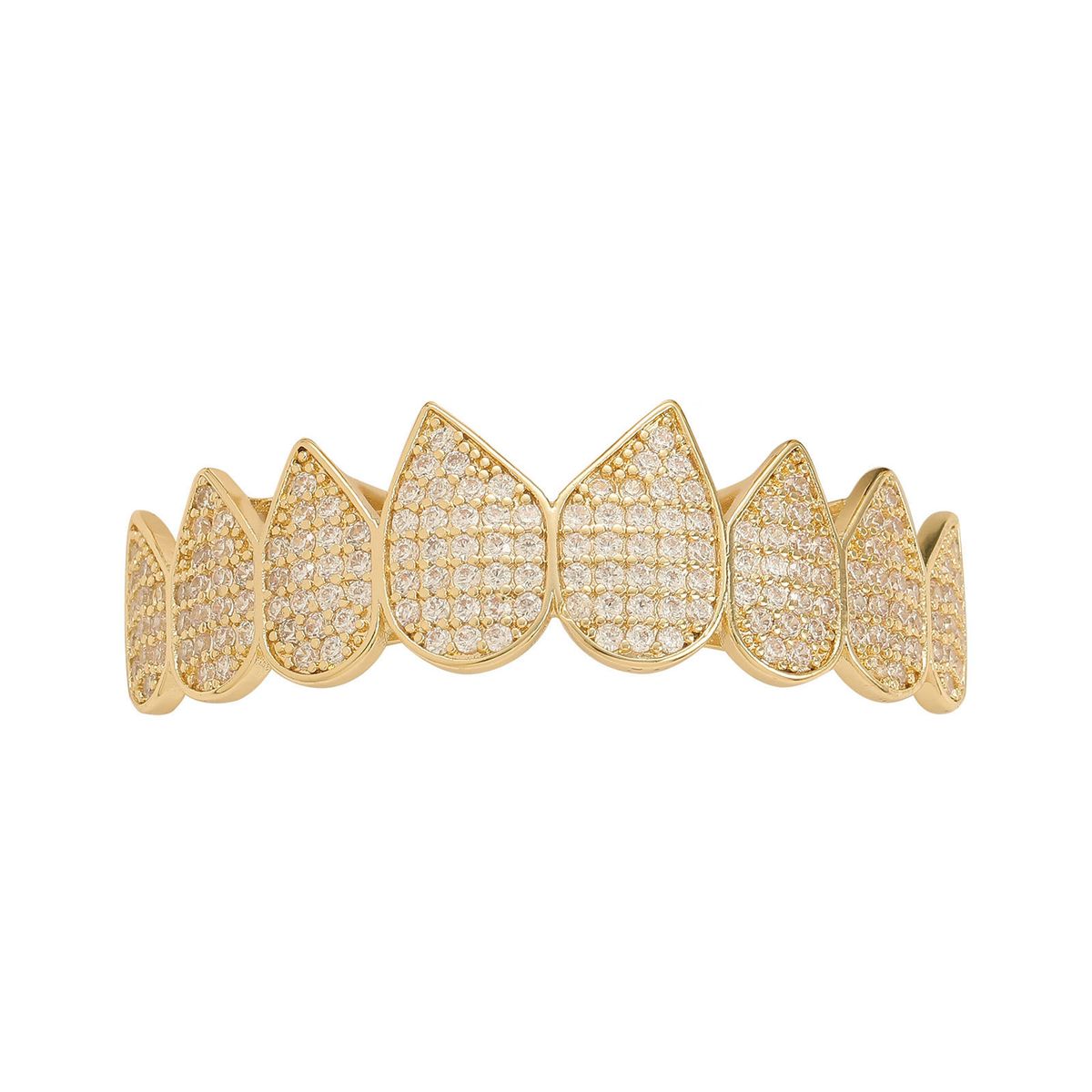 Body Jewelry New 8 Tooth Micro Inlaid Zircon Braces Heart Shaped Personality Halloween Costume Teeth Hip Hop Accessories Braces_ipsvogv.com