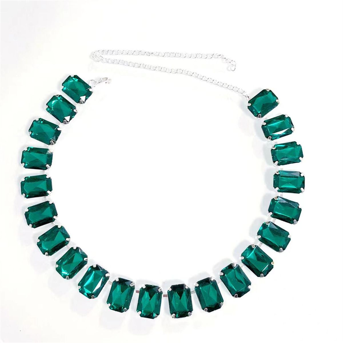 Fashion all match square crystal necklace light luxury sexy ladies clavicle chain accessories necklace_ipsvogv.com