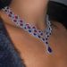 New Blue Water Drop Rhinestone Necklace INS Popular Diamond-encrusted Gemstone Necklace Luxury Necklace_ipsvogv.com