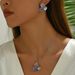 Feng Women's Flower Necklace Earring Set Personalized Drip Oil Niche Design Premium Neck Chain Earrings_ipsvogv.com