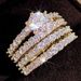 Cao Shi's New Hollowed Out Double-layer Zircon Engagement Set Women's Diamond Wedding Banquet, Bride's Ring, Bracelet_ipsvogv.com
