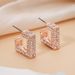 Niche Korean Earrings Geometric Square Design Diamond Studs Fashionable And Simple Temperament Full Diamond High End Earrings_ipsvogv.com