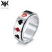 Men's Jewelry Spades Hearts Plum Blossom Squares Playing Card Pattern Titanium Steel Rotatable Ring_ipsvogv.com
