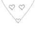 3PCS Jewellery Set for Women Sterling Silver Crystal Zirconia Heart Pendant Necklace and Earrings with Bracelet jewelery Set Birthday Gifts_ipsvogv.com