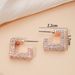 Niche Korean Earrings Geometric Square Design Diamond Studs Fashionable And Simple Temperament Full Diamond High End Earrings_ipsvogv.com