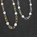 Fashion Square Box Necklace Bohemian Style Special Shaped Pearl Clavicle Necklace For Women_ipsvogv.com