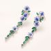 Cao Shi's Natural Long Earrings, Feminine Style, Summer Oil Dropping Flowers, Zircon Earrings, Elegant Accessories_ipsvogv.com