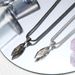 Retro wishing stone necklace trendy men's personality neutral style meteorite color matching pendant men's hip hop sweater chain accessories_ipsvogv.com