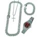 Women’s Jewelry Set Fashion Fashion All Match Cross Necklace 15MM Diamond Cuban Chain Necklace Bracelet Men's Watch Set Gift Box_ipsvogv.com