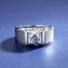 Sterling Silver Men's Ring Domineering Fashion Wide 1ct Moissanite Brushed Diamond Ring Hollow Silver Jewelry_ipsvogv.com