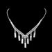 African-Inspired Wedding Jewelry Set - Silver Necklace & Earrings With Crystal Stones (Women's Party Accessories)_ipsvogv.com