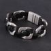 Black Genuine Leather Woven Bracelet For Men, Extra Wide Bold High Street Mingke Chain Titanium Steel Trendy Brand_ipsvogv.com