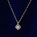 2023 New Temperament Four Leaf Flower Diamond Necklace Women's Titanium Steel Lip Chain Cute Independent Packaging_ipsvogv.com