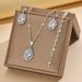 Jewelry & Accessories Zircon Water Drop Necklace Earrings Bracelet Set Accessories Daily Party_ipsvogv.com