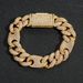 Unisex Hip Hop Zircon Bracelet 15mm Three To One Pig Nose Bubble Cuban Chain Trendy Men's Accessories_ipsvogv.com