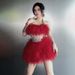 Women's Clothing lace rhinestone waisted tutu skirt cute sweet evening dress stage short skirt _ipsvogv.com