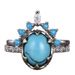 Sanjie Jewelry: High End Ethnic Style Turquoise Ring, Inlaid Fashion Pair Ring_ipsvogv.com