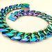 Rainbow Color Vacuum Plating 316L Stainless Steel Width 32mm Very Heavy 40-55cm Big Necklace_ipsvogv.com