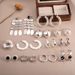 French Ins Style Summer Silver Earrings High End Hollow Geometric Earrings Niche Simple Jewelry_ipsvogv.com