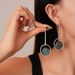 Vintage color pleated seashells irregular round silver needle earrings simple ins style earrings_ipsvogv.com