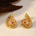 Women’s Jewelry Set Fashion Temperament Niche Personality Earrings Stainless Steel Plated Gold Retro Twisted Snail Shell Micro Inlaid Earrings_ipsvogv.com