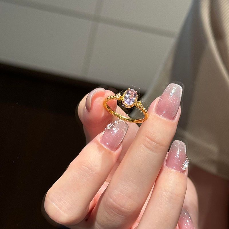 Women, Purple Sparkling Grape Zircon For Ins Trendy, Light Luxury, High Beauty, Simple Design, Finger Ring Women, Trendy, Luxury, Beauty, Design,_ipsvogv.com