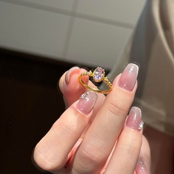 Women, Purple Sparkling Grape Zircon For Ins Trendy, Light Luxury, High Beauty, Simple Design, Finger Ring Women, Trendy, Luxury, Beauty, Design,_ipsvogv.com
