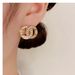 Sier Needle Letter High End Earrings For Women, Internet Celebrity Temperament Zircon Earrings, Exquisite Gold Plated_ipsvogv.com