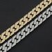 Cool hip-hop men's motorcycle domineering glittering pink Cuban chain trendy street dance wide bracelet_ipsvogv.com