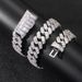 Domineering 17mm Wide Square Zircon Diamond Cuban Chain Flip Buckle Men's Hip Hop Necklace Personality Hip Hop Jewelry_ipsvogv.com