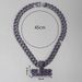 Unisex New Hip Hop Men And Women Alloy Full Diamond Purple BLESS Blessing Pendant Fashion Cuban Pendant Chain_ipsvogv.com