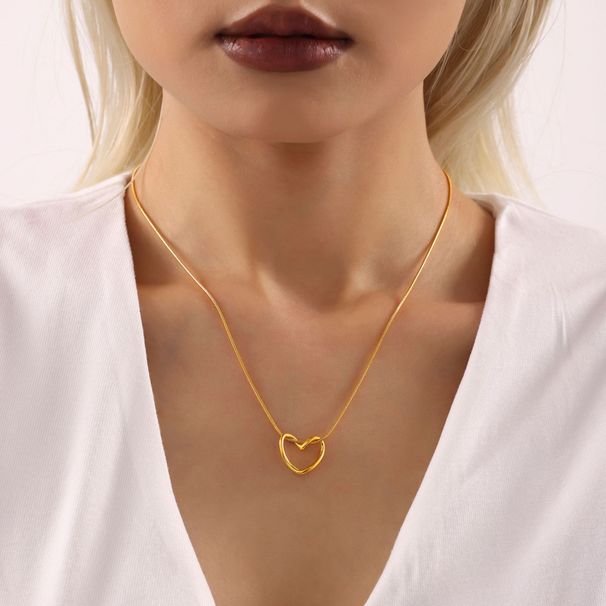 Ferris Wheel INS Style Niche Simple Love Clavicle Necklace Female Titanium Steel PVD Vacuum Gold Plated Gas Neck Chain Accessories_ipsvogv.com