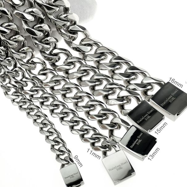 Men Bracelet Bling 316L Stainless Steel Silver Tone Polished_ipsvogv.com
