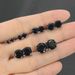 Unisex classic round single zircon men's earrings simple four claw black stone hip hop earrings hot selling jewelry_ipsvogv.com
