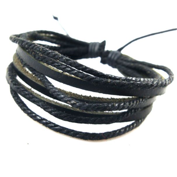 Multi-layer Cowhide Bracelet Handwoven Casual Simple Unisex Fashion Strictly Selected Quality_ipsvogv.com