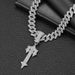 New Alloy Cross Pendant With Full Diamond Cuban Chain Hip-hop Niche Legendary Big Sword Accessory_ipsvogv.com