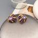 Small group love enamel exaggerated earrings, high-end feeling, light luxury, personalized earrings and silver needles_ipsvogv.com